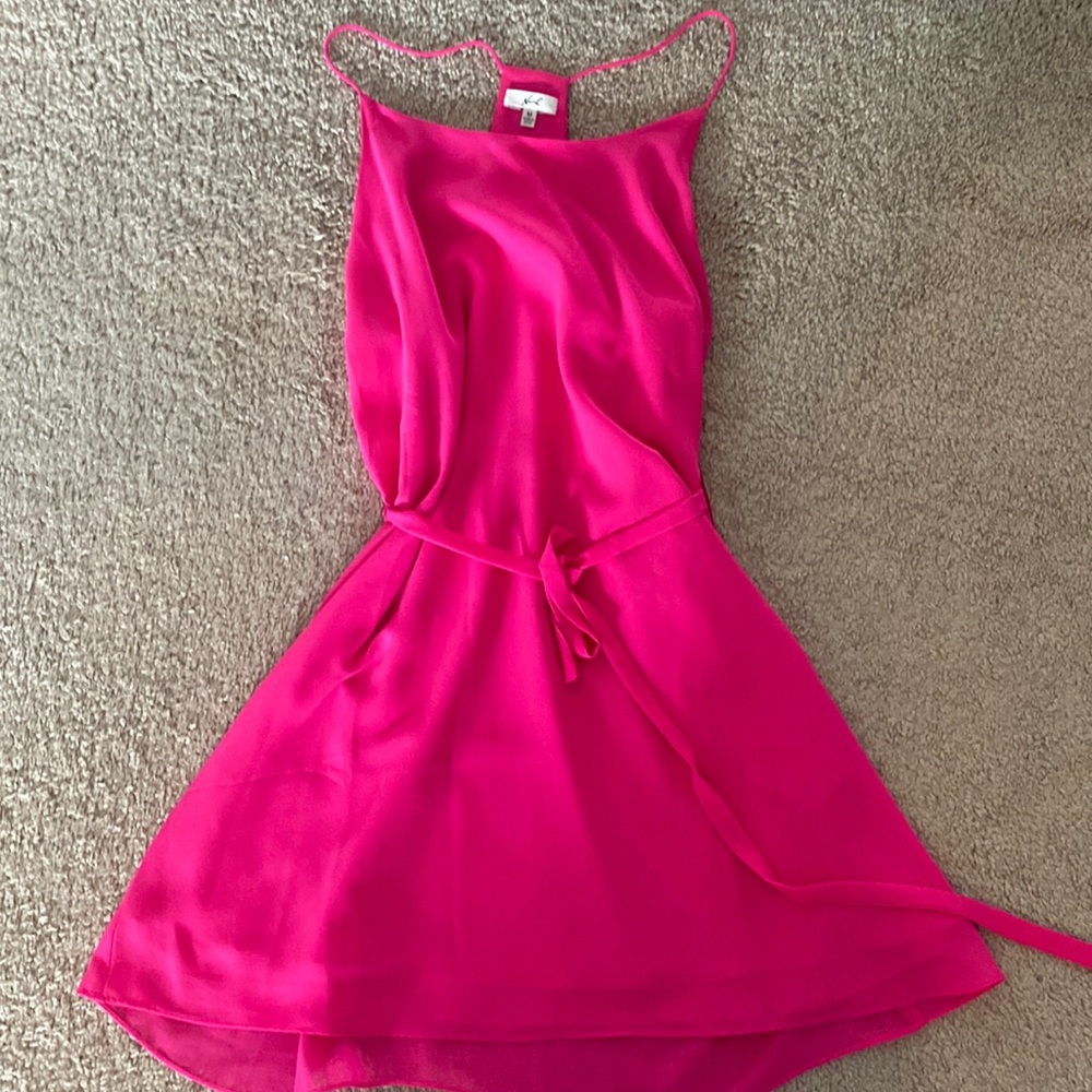 Hot pink mesh dress - flowy